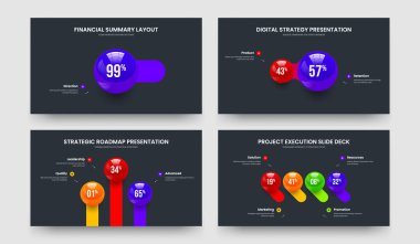 Yaratıcı Görselleştirme 1-2-3-4 Element Diyagram Çerçeve Düzeni Vektör Resimleri Koleksiyonu. Bilim Gösterisi 1234 Seçenek Grafik Sunum Şablonu Ayarları.