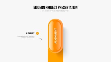 Şirket Gözden Geçirme Slaytı Tasarım Vektörü İllüstrasyonu. Performans 1 Element Diyagramı Şablonu Projesi. Yatırımcı Stratejisi Bir Seçenek Bilgisel Slayt Gösterisi Düzeni.
