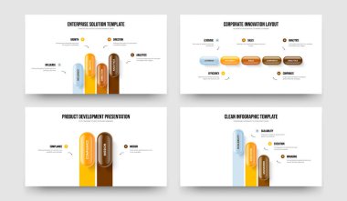 Yaratıcı Plan 4523 Element Diyagramı Çerçeve Düzeni Paketi. Profesyonel Teklif 4-5-2-3 Adım Bilgi Sunumu Tasarım Vektörü İllüstrasyonu.