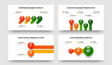 Şirket Geliştirme 4523 Adım Grafik Şablonu Ayarlandı. İş Uygulaması 4-5-2-3 Seçenek Çizelgesi Kaydırma Düzeni Vektör Resimleri Koleksiyonu.