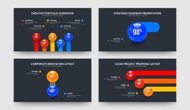 Eğitim Planı 5123 Seçenek Şablon Paketi. Basit Kampanya Beş Bir İki Üç Adım Grafik Kaydırma Düzeni Vektör Resimleri Koleksiyonu.