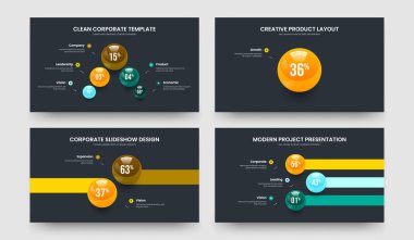 Eğitim Performansı 5123 Element Grafik Slayt Gösterisi Tasarım Paketi. Temiz Hava Tahminleri Beş Bir İki Üç Adım Diyagram Kaydırma Düzeni Vektör Resimleri Koleksiyonu.
