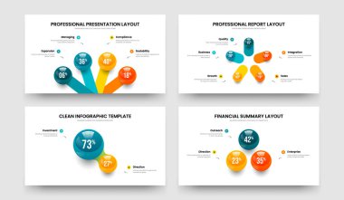 Dijital Teklif 4-5-2-3 Element Grafik Kaydırağı Tasarım Vektörü Çizim Paketi. Basit Kampanya 4523 Adım Çerçeve Düzeni Koleksiyonu.
