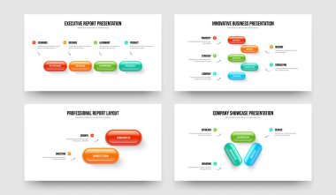 Dijital Portföy 4523 Seçenek Diyagram Kaydırma Tasarımı Koleksiyonu. Yaratıcı Teklif 4-5-2-3 Adım Bilgi Slayt Gösterisi Vektör Çizim Paketi.