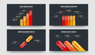 Pazarlama Giriş 4-5-2-3 Element Infographic Frame Şablon Vektör Çizimi. Görsel Görünüm 4523 Seçenek Diyagramı Sunum Tasarım Paketi.