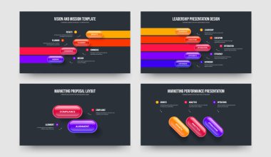 Enterprise Growth 4523 Element Diyagram Kaydırma Şablonu Paketi. Sayısal Rapor Dört Beş İki Üç Seçenek Bilgiler Çerçeve Düzeni Vektör İllüstrasyonu Ayarları.