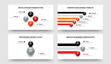 Enterprise Visualization 4523 Element Grafik Kaydırma Düzeni Ayarlandı. Bilim Geliştirme 4-5-2-3 Seçenek Çerçeve Tasarım Vektör Resimleri Koleksiyonu.