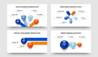 Atılgan Brifingi 4523 Adım Bilgi Kaydırağı Tasarım Koleksiyonu. Renkli Giriş 4-5-2-3 Seçenek Slayt Gösterisi Slayt Gösterisi Vektör Çizim Paketi.