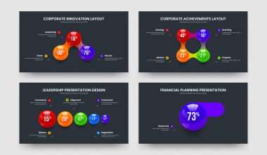 Basit Gözden Geçirme 345Element Diyagramı Slayt Gösterisi Yerleşimi. Reklam Gözden Geçirme Üç Dört Beş Bir Adım Çerçeve Şablonu Vektör İllüstrasyon Paketi.