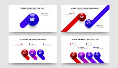 Görsel Kampanya 1214 Adım Çizelgesi Şablon Paketi. Profesyonel Performans 1-2-3-4 Seçenek Slayt Slayt Gösterisi Vektör Çizim Koleksiyonu.
