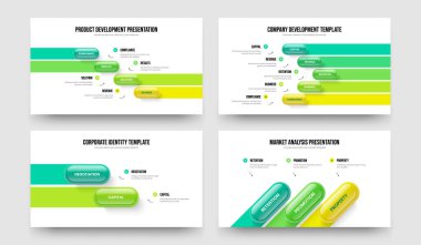 Yaratıcı Görselleştirme Dört Beş İki Üç Seçenek Slayt Gösterisi Tasarım Vektörü İllüstrasyon Paketi. Şirket Brifingi 4523 Element Diyagramı Şablon Koleksiyonu.