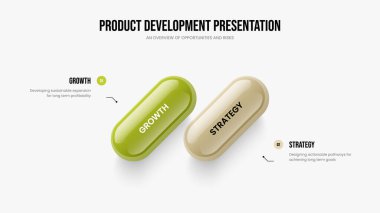 Yatırımcı İcat Kaydırağı Tasarım Vektörü İllüstrasyonu. Modern Görselleştirme 2 Element Diyagramı Sunum Düzeni. Finansal Plan İki Seçenek Bilgi Şablonu.