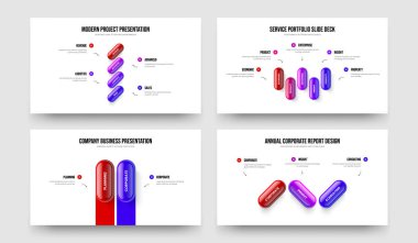 Modern Analiz 4523 Element Diyagramı Çerçeve Düzeni Paketi. Danışmanlık Danışmanlığı 4-5-2-3 Basamaklı Tanıtım Şablonu Vektör İllüstrasyon Koleksiyonu.