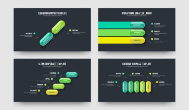 Görsel Profil 2345 Adım Infographic Frame Design Collection. Modern Analiz İki Üç Dört Beş Seçenek Slayt Gösterisi Slayt Gösterisi Vektör Çizim Paketi.