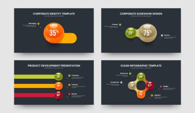 Dijital Görsel Görselleştirme Bir İki Üç Dört Adım Slayt Gösterisi Tasarım Vektörü İllüstrasyon Seti. Reklam Planlama 1234 Element Diyagramı Sunum Şablonu Paketi.