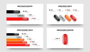 Atılgan fırlatma üç dört beş bir adım diyagram şablon vektör resimleme paketi. Finansal Planlama 3451 Element Bilgi Sunumu Tasarımı.