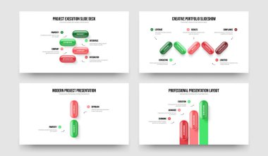 Pazarlama Stratejisi 4523 Adım Bilgi Sunum Yerleşimi Koleksiyonu. Atılgan Brifingi 4-5-2-3 Element Diyagram Slayt Tasarım Vektörü Çizim Paketi.