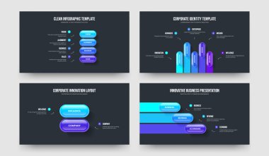 Ürün Kampanyası 4-5-2-3 Element Diyagramı Sunum Tasarım Vektör Resimleri Koleksiyonu. Proje İcat 4523 Seçenek Bilgisel Çerçeve Düzeni Paketi.