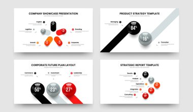 İş Görselleştirme 523 Element Çizelgesi Sunum Tasarımı Seti. Yatırımcı Geliştirme Beş İki Üç Seçenek Grafik Slayt Gösterisi Vektör Çizim Koleksiyonu.