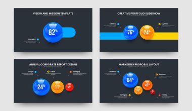 Piyasa Profili 1234 Element Grafik Slayt Gösterisi Düzenleme Slaytı. Büyüme Danışmanlık Bir İki Üç Dört Seçenek Diyagramı Sunum Şablonu Vektör Resimleme Koleksiyonu.