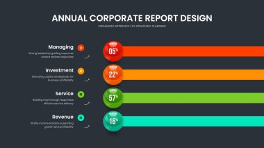 Tıbbi Planlama Dört Adım Çizelgesi Kaydırma Şablonu. Ürün Görselleştirme 4 Element Diyagramı Sunum Düzeni. Şirket Brifing Slayt Gösterisi Tasarım Vektörü İllüstrasyonu.