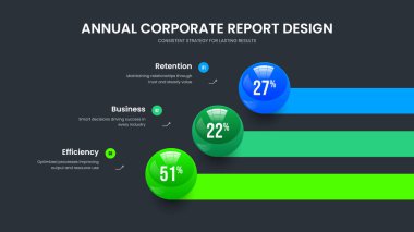 Yatırım Kampanyası Üç Seçenek Slayt Gösterisi Tasarımı. Basit Rapor 3 Adım Grafik Sunum Düzeni. Şirket Gözden Geçirme Şablonu Vektör İllüstrasyonu.