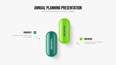 Finansal Çözüm Sunum Şablonu Vektör İllüzyonu. Piyasa Portföyü İki Element Bilgi Kaydırma Düzeni. Şirket Teklif 2 Seçenek Diyagramı Slayt Gösterisi Tasarımı.