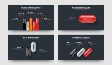 Yaratıcı Gelişim Beş Bir İki Üç Seçenek Tanıtım Şablonu Vektör İllüzyon Koleksiyonu. İş İcadı 5123 Adım Diyagram Slayt Gösterisi Yerleşimi Ayarları.