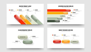 Şirket Portföyü 4-5-2-3 Element Diyagram Şablon Vektör Çizimi. Satış Stratejisi 4523 Adım Bilgisel Sunum Düzeni Paketi.