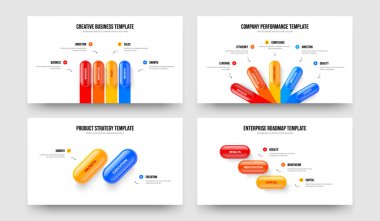Danışma Teklifi 4523 Adım Diyagramı Kaydırma Şablonu Paketi. Şirket Kampanyası 4-5-2-3 Seçenek Slayt Gösterisi Slayt Düzeni Vektör Çizimi.