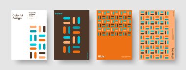 Yaratıcı İş Sunum Şablonu. Geometrik Broşür Düzeni. İzole Rapor Tasarımı. Pankart. Kitap kapağı. Poster. Geçmişi. El ilanı. Katalog. Not defteri. Haber bülteni. Portföy. Broşür