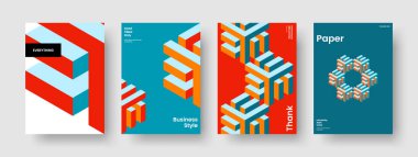 Yaratıcı İş Sunum Şablonu. Soyut Rapor Düzeni. Geometrik Broşür Tasarımı. Pankart. Poster. El ilanı. Kitap kapağı. Geçmişi. Katalog. Haber bülteni. Reklamcılık. Not defteri. Broşür