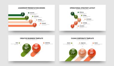Profesyonel Rapor Dört Beş İki Üç Adım Slayt Şablonu Vektör Resimleri Koleksiyonu. Temiz Büyüme 4523 Element Grafik Çerçeve Tasarımı Seti.