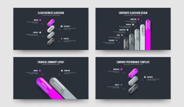 Yatırımcı Kampanyası Dört Beş İki Üç Seçenek Diyagramı Sunum Düzeni Vektör İllüstrasyon Koleksiyonu. Reklam Genel Görünümü 4523 Element Infographic Slayt Gösterisi Tasarım Paketi.