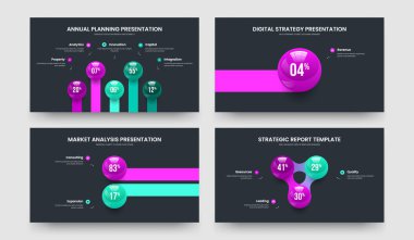 Satış Tanıtımı Beş Bir İki Üç Eleman Diyagramı Sunum Tasarımı Vektör İllüstrasyon Paketi. Şirket Planlama 5133 Adım Çerçeve Düzenleme Koleksiyonu.