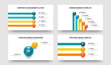 Modern Fırlatma 4523 Element Diyagram Çerçeve Tasarım Koleksiyonu. Reklam Performansı Dört Beş İki Üç Basamaklı Bilgi Kaydırma Düzeni Vektör İllüstrasyonu.