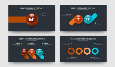 Bilim Kampanyası 1-2-3-4 Seçenek Grafik Kaydırma Şablonu Tanımlama Kümesi. Profesyonel Plan 1234 Adım Bilgisel Sunum Düzeni Paketi.