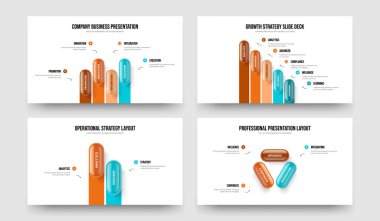 Yaratıcı Portföy Dört Beş İki Üç Seçenek Slayt Gösterisi Tasarım Vektörü İllüstrasyon Paketi. Atılgan Çözümü 4523 Element Diyagramı Slayt Düzeni Koleksiyonu.