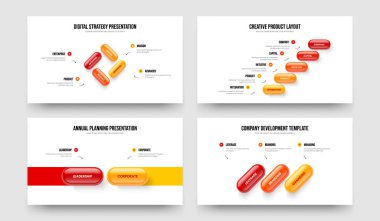 Dijital Teklif 4523 Element Diyagram Kaydırma Şablonu Ayarlandı. Yatırımcı Tahminleri: Dört Beş İki Üç Adım Bilgi Çerçeve Tasarımı Vektör İllüstrasyon Paketi.