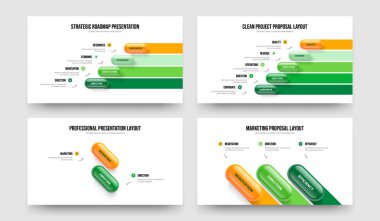 Reklam Kampanyası 4523 Opsiyon Bilgi Kaydırağı Tasarım Koleksiyonu. Yaratıcı Görselleştirme Dört Beş İki Üç Adım Diyagram Sunum Düzeni Vektör Çizim Paketi.