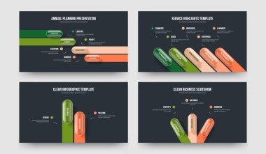 Şirket Kampanyası 4523 Element Diyagram Slayt Gösterisi Tasarım Seti. Finansal Giriş Dört Beş İki Üç Seçenek Bilgisel Çerçeve Şablonu Vektör İllüstrasyon Koleksiyonu.