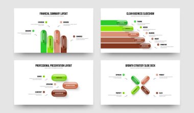 Pazarlama İnovasyonu 453 Adım Bilgi Kaydırma Şablonu Ayarlandı. Yaratıcı Profil Dört Beş Element Diyagram Slayt Gösterisi Vektör Çizimi Koleksiyonu.