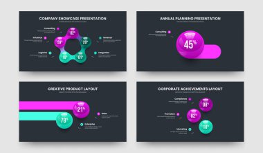 Ürün Planı Beş Bir İki Üç Basamaklı Bilgi Kaydırağı Tasarım Vektör Resimleri Koleksiyonu. Temiz Hava Tahminleri: 5123 Element Grafik Şablonu Ayarla.