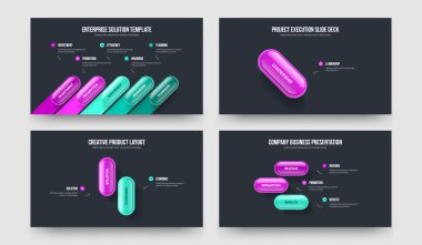 Yatırımcı Teklifi 5123 Seçenek Şablonu Ayarlandı. Finansal Strateji Beş Bir İki Üç Element Bilgi Slaytı Gösterisi Tasarım Vektörü İllüstrasyon Koleksiyonu.