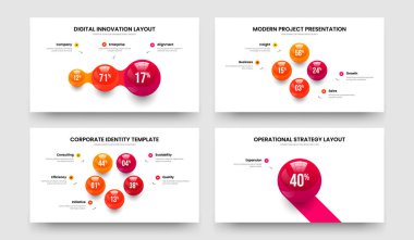 Renkli Portföy Üç Dört Beş Bir Element Grafik Slayt Gösterisi Vektör Çizim Paketi. Bilim Brifingi 3451 Seçenek Grafik Tasarım Seti.