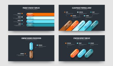 Yaratıcı İnceleme Dört Beş İki Üç Adım Bilgi Kaydırağı Tasarım Vektörü İllüstrasyon Paketi. Dijital Şov 4523 Seçenek Slayt Gösterisi Düzeni Koleksiyonu.