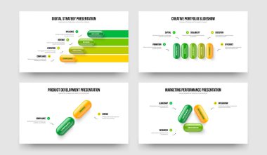 Reklam Profili 4-5-2-3 Element Diyagramı Sunum Tasarım Vektörü İllüstrasyon Koleksiyonu. Girişim Önerisi 4523 Adım Bilgi Kaydırma Düzeni Paketi.