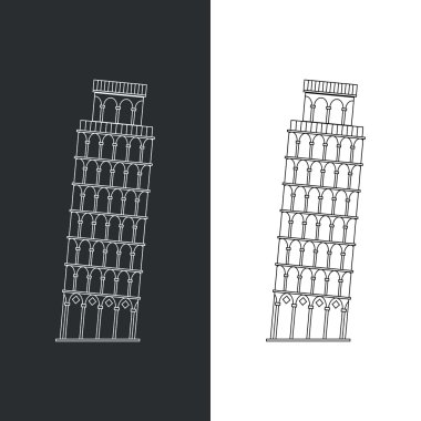 İnce çizgi Leaning Tower Pisa