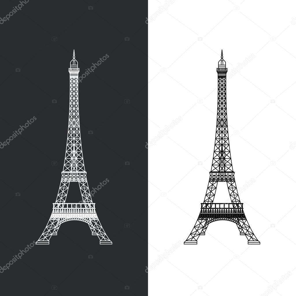 Thin line Eiffel tower vector illustration icon