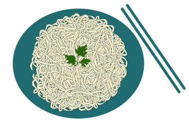 Mavi tabak erişte ve sopa 